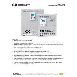 CX Lighting Control Panels Quick Start Installation & Programming Guide